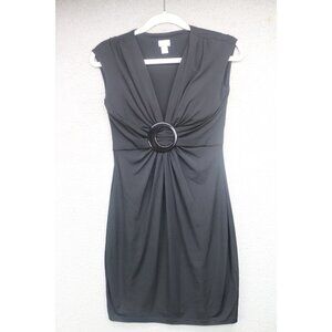 Cache' Black Babydoll Dress-Size 6-Event-Party-Cocktail-Built in Bra-Lined